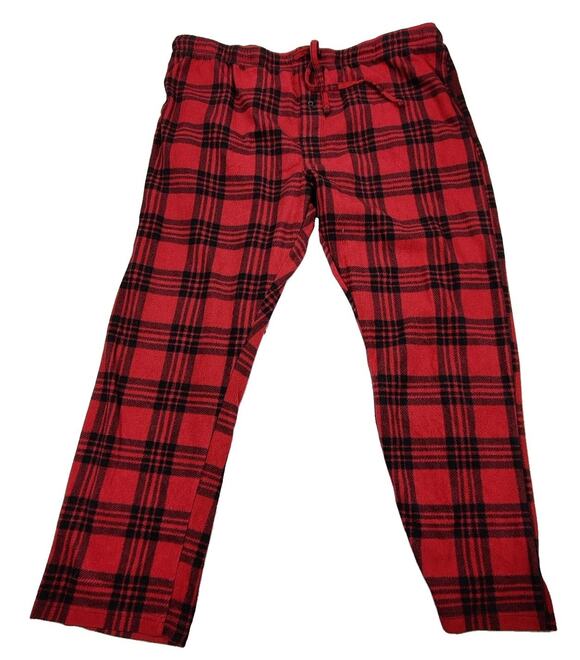 Hanes Other - Hanes Pajama Pants Mens 2XL Red Plaid Flannel 100% Polyester Lounge Drawstring